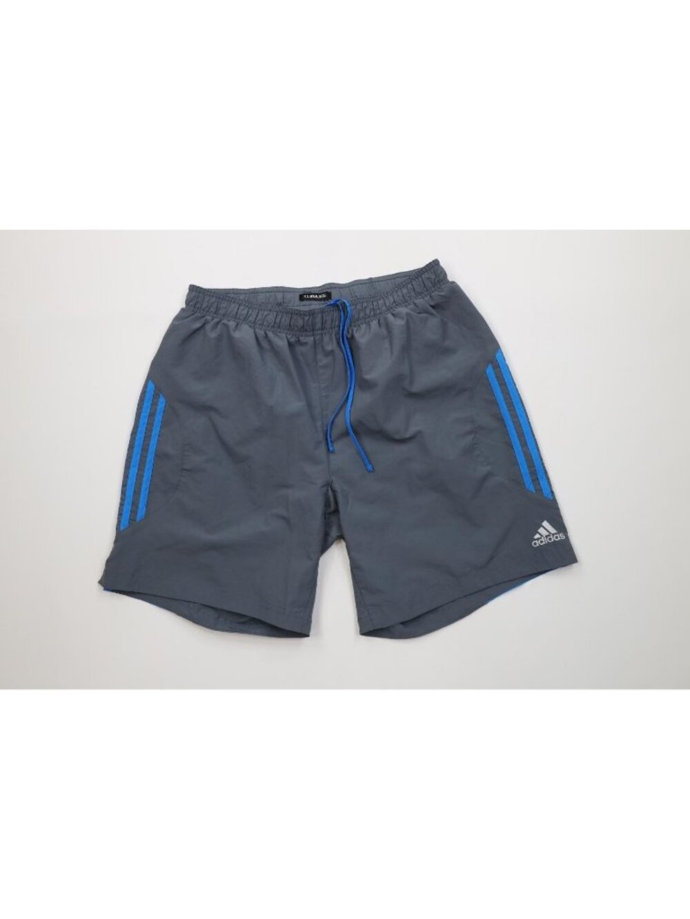 Vintage Y2K Adidas Mens Medium Lined Running Jogging Soccer Shorts Gray Striped